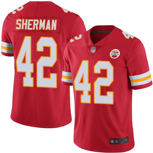 Men Kansas City Chiefs #42 Sherman Anthony Red Team Color Vapor Untouchable Limited Player Nike NFL Jersey